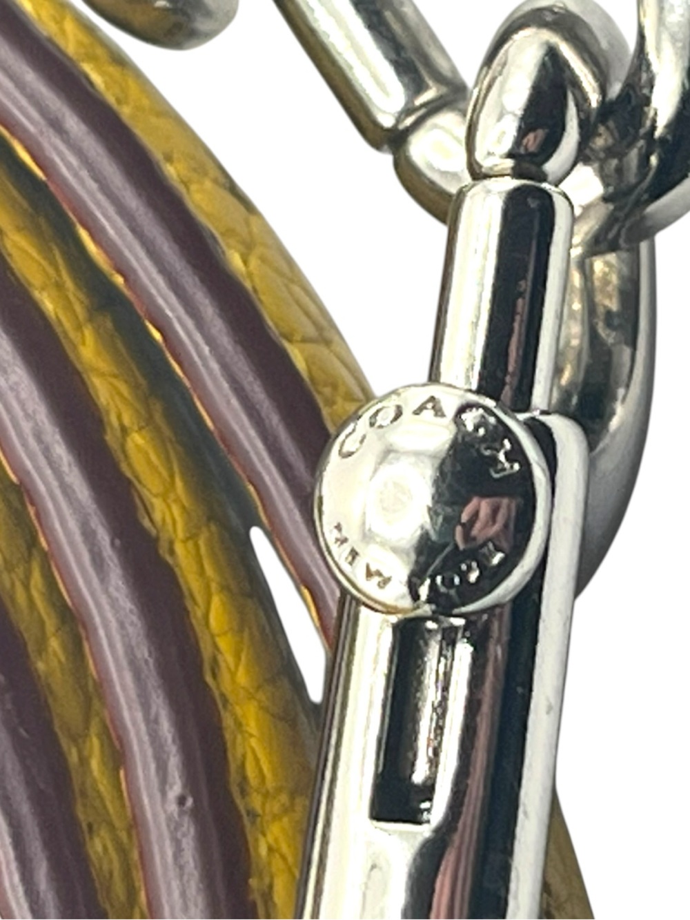 Coach Yellow Leather Adjustable Silver Hardware Replacement Strap - Picture 7 of 8